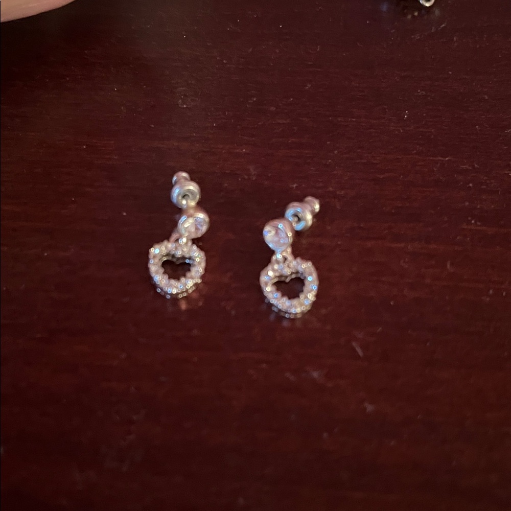 Elegant Silver Heart Earrings. Petite and perfect